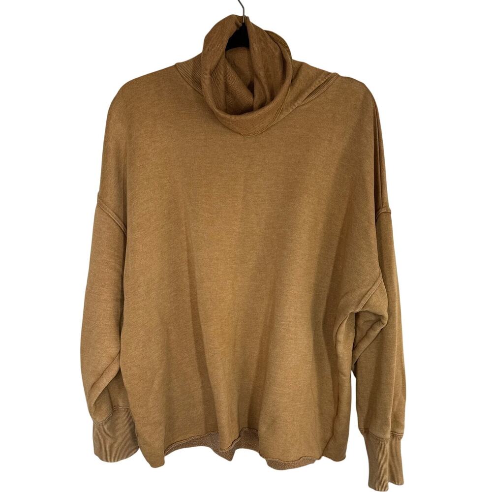Aerie Sunday Soft Oversized Turtleneck / Funnel neck Sweatshirt Tan, Large